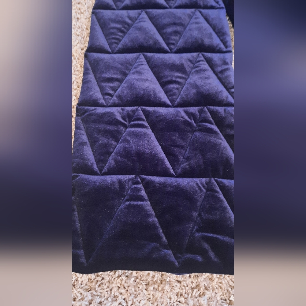 Vince Camuto Velvet Quilted Triangle Panel Skirt - Deep Navy